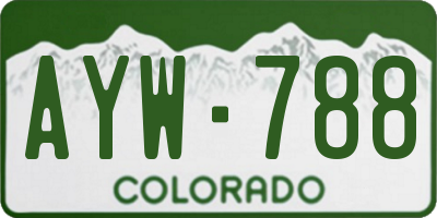CO license plate AYW788