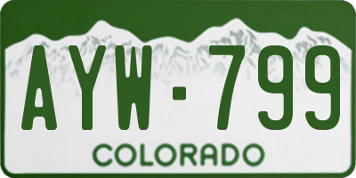 CO license plate AYW799