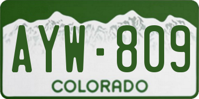 CO license plate AYW809