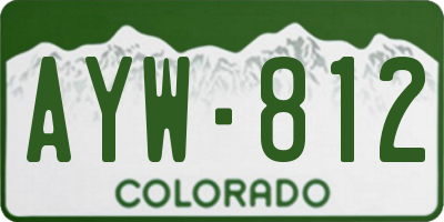 CO license plate AYW812
