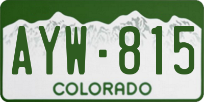 CO license plate AYW815