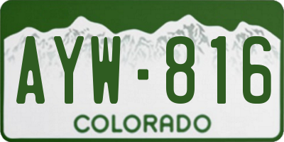CO license plate AYW816