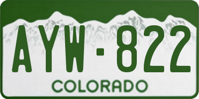 CO license plate AYW822