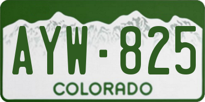 CO license plate AYW825