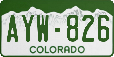 CO license plate AYW826