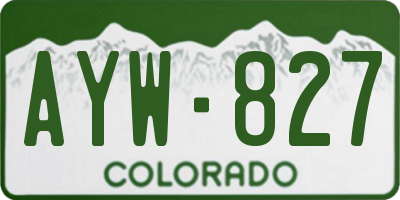 CO license plate AYW827