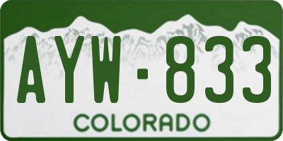 CO license plate AYW833