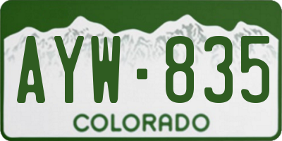 CO license plate AYW835