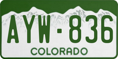 CO license plate AYW836