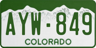 CO license plate AYW849