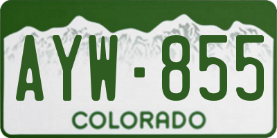 CO license plate AYW855
