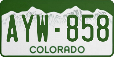 CO license plate AYW858
