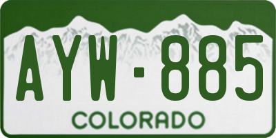 CO license plate AYW885