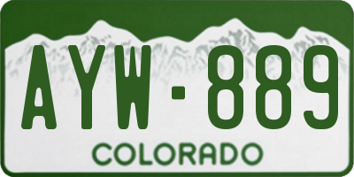 CO license plate AYW889