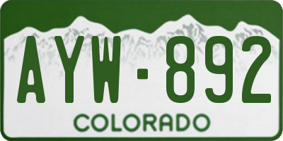 CO license plate AYW892