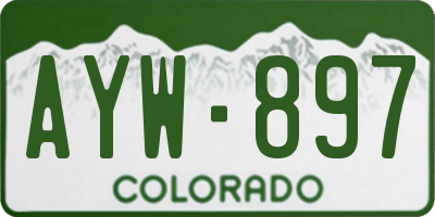 CO license plate AYW897