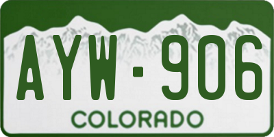 CO license plate AYW906