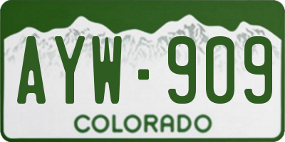 CO license plate AYW909