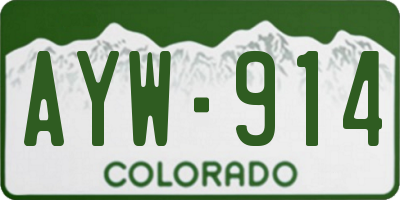CO license plate AYW914