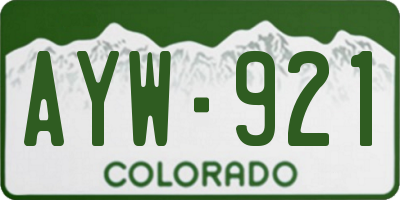 CO license plate AYW921