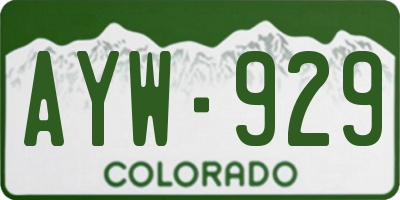 CO license plate AYW929