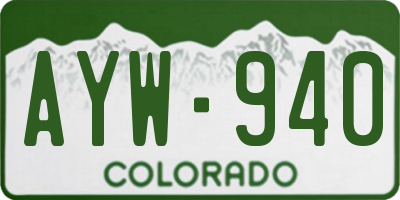 CO license plate AYW940