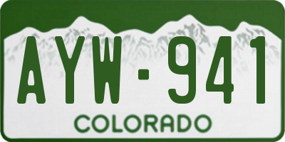 CO license plate AYW941