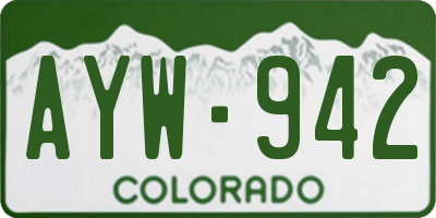 CO license plate AYW942