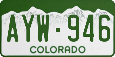 CO license plate AYW946
