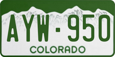 CO license plate AYW950