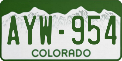 CO license plate AYW954