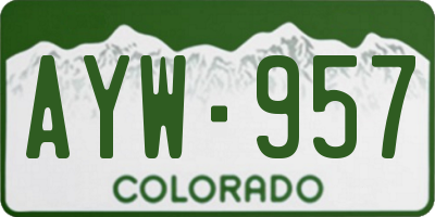 CO license plate AYW957