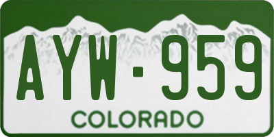 CO license plate AYW959
