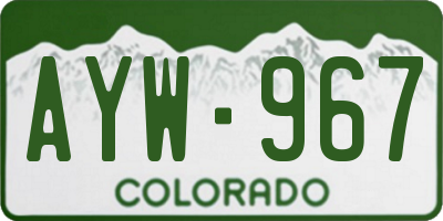 CO license plate AYW967