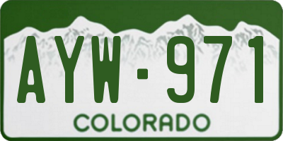 CO license plate AYW971