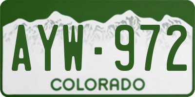 CO license plate AYW972