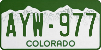 CO license plate AYW977