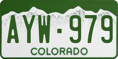 CO license plate AYW979