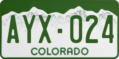 CO license plate AYX024