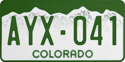 CO license plate AYX041