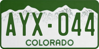 CO license plate AYX044