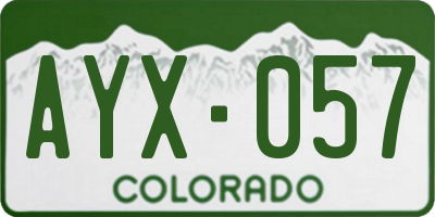 CO license plate AYX057