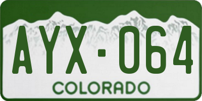 CO license plate AYX064