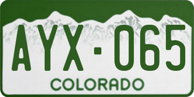 CO license plate AYX065