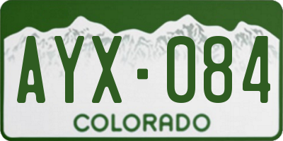 CO license plate AYX084