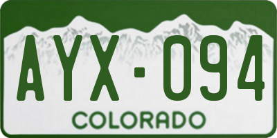 CO license plate AYX094
