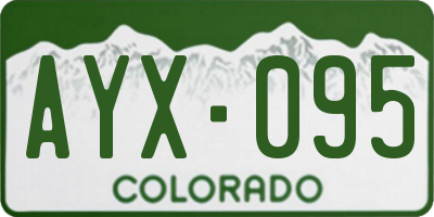 CO license plate AYX095