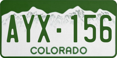 CO license plate AYX156