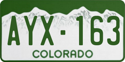 CO license plate AYX163