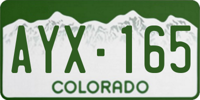 CO license plate AYX165